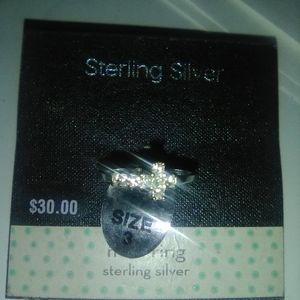 Size 3 Childs Sterling Silver Cross Ring